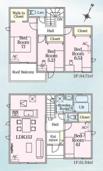 豊橋市曙町23-1期　5号棟の間取り画像