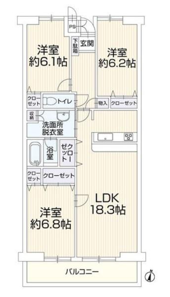 ピュアライフ川花の間取り画像