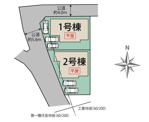 豊川市伊奈町慶応2期　2号棟の区画図画像