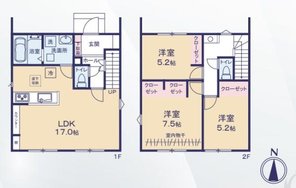 豊橋市多米中町24-1期　3号棟の間取り画像
