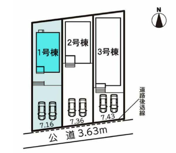 豊橋市牛川薬師町58期　1号棟の区画図画像