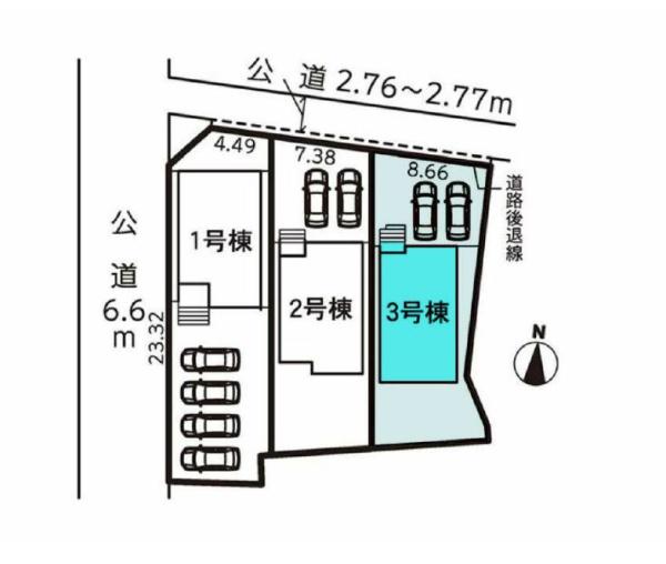 豊橋市前芝町58期　3号棟の区画図画像
