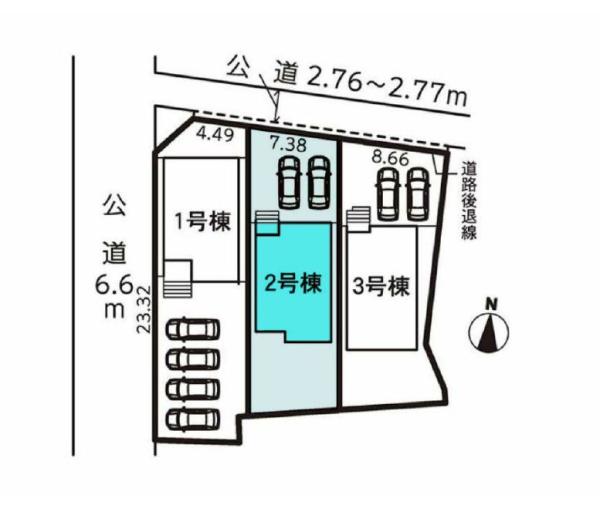 豊橋市前芝町58期　2号棟の区画図画像