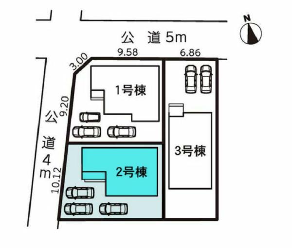 豊川市市田町第1期　2号棟の区画図画像
