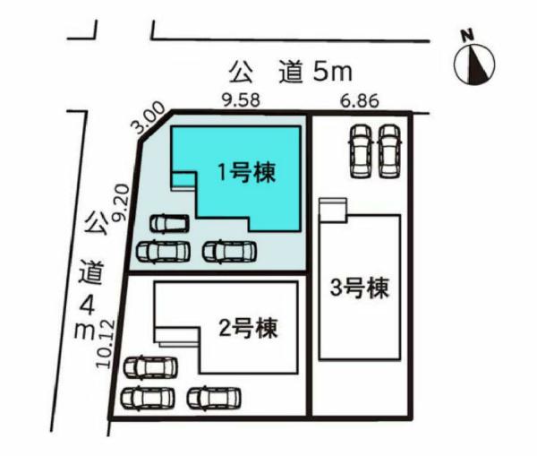 豊川市市田町第1期　1号棟の区画図画像