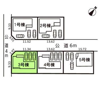 豊橋下地町第1期　3号棟の全体区画図画像
