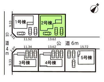 豊橋下地町第1期　2号棟の全体区画図画像