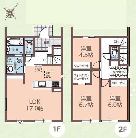 豊橋市下地町23-1期　2号棟の間取り画像