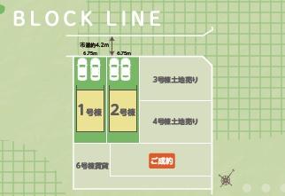 豊橋市下地町23-1期　1号棟の全体区画図画像