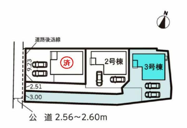 豊川市国府町豊成58期　3号棟の区画図画像