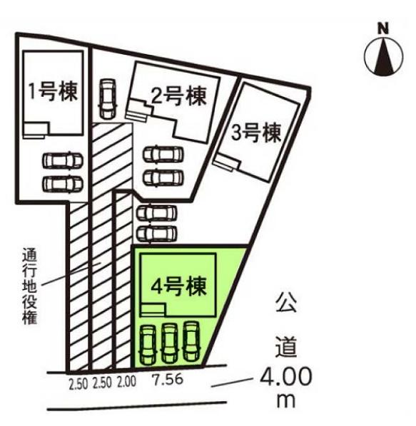 豊橋市高洲町58期　4号棟の全体区画図画像