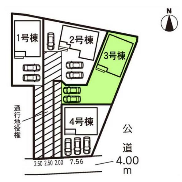豊橋市高洲町58期　3号棟の全体区画図画像