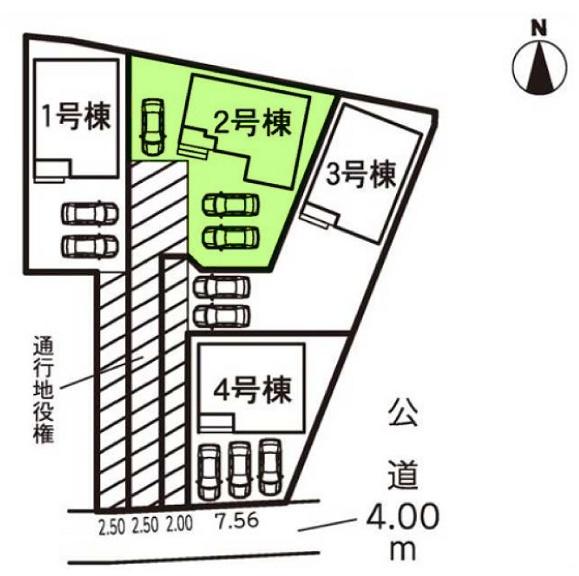 豊橋市高洲町58期　2号棟の全体区画図画像