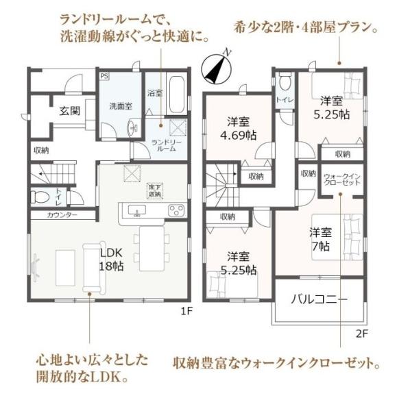豊橋東脇4丁目第1期 2号棟の間取り画像