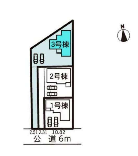 豊川市豊栄町58期　3号棟の全体区画図画像