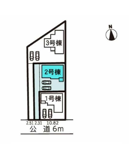 豊川市豊栄町58期 2号棟の全体区画図画像