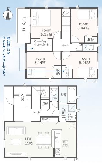 豊橋市西岩田6丁目59-2期　2号棟の間取り画像