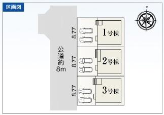 豊橋市西岩田6丁目59-2期　2号棟の区画図画像