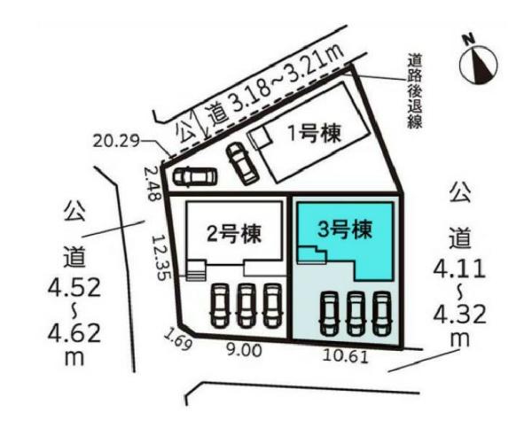 豊橋草間町第1期　3号棟の区画図画像