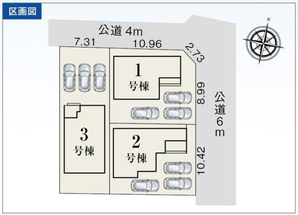 豊川幸町第2期　3号棟の全体区画図画像