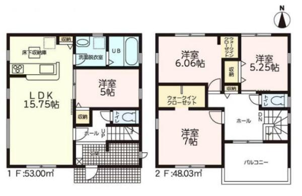 豊橋市高師町59-2期　2号棟の間取り画像