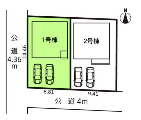 豊橋市高師町59-2期 1号棟の全体区画図画像