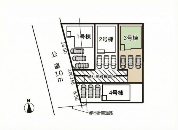 豊橋市曙町字松並 3号棟の全体区画図画像