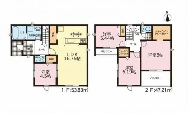 豊橋市曙町字松並　1号棟の間取り画像