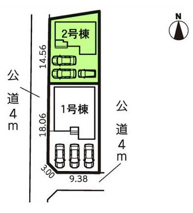 豊川伊奈町佐脇原第2期　2号棟の全体区画図画像
