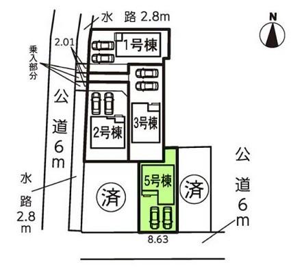 豊橋市馬見塚町59期　5号棟の全体区画図画像