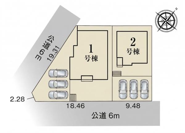 豊川市赤坂台第1期　1号棟の区画図画像