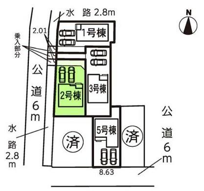 豊橋市馬見塚町59期　2号棟の全体区画図画像