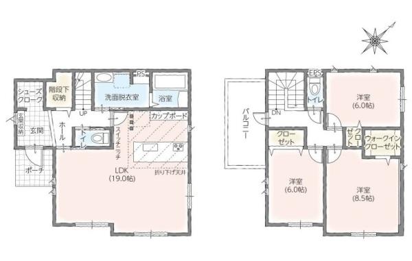 豊橋牛川通Ⅱ　2号棟の間取り画像