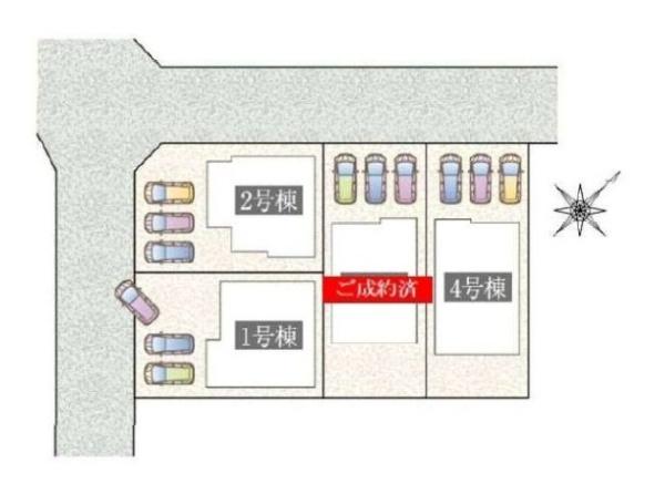 豊橋牛川通Ⅱ　2号棟の全体区画図画像