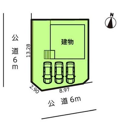 豊橋市牛川町第4期　1号棟の区画図画像
