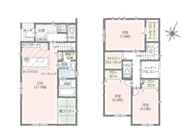 豊橋汐田小　2号棟の間取り画像
