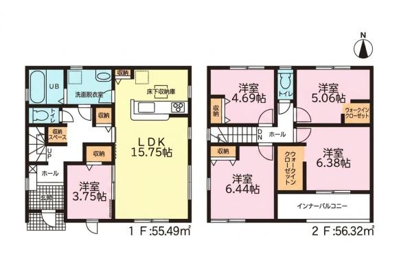 豊橋市芦原町58-2期　5号棟の間取り画像