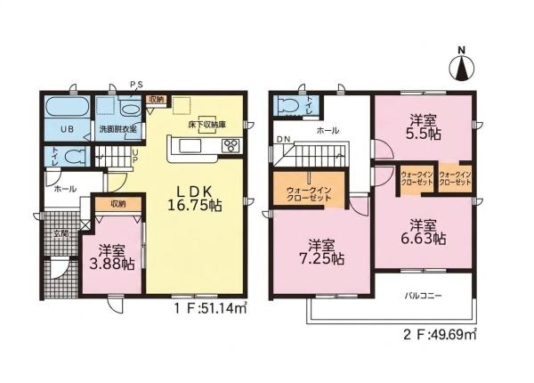 豊橋市芦原町58-2期 4号棟の間取り画像