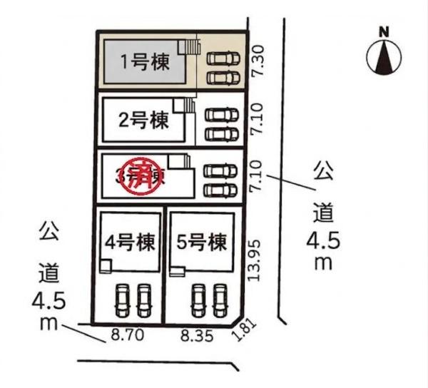 豊橋市芦原町58-2期 1号棟の区画図画像