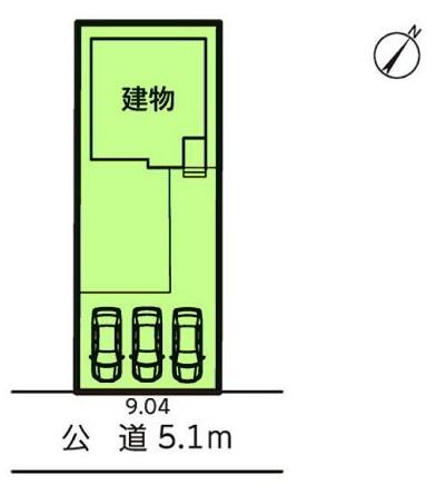 豊橋市神野新田町第1期1号棟の区画図画像