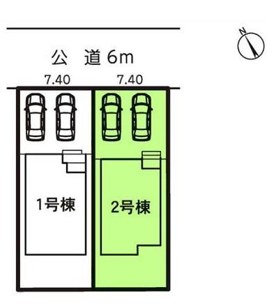 豊橋市多米西町第1期 2号棟の全体区画図画像