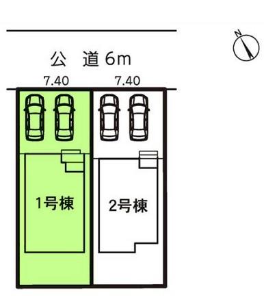 豊橋市多米西町第1期　1号棟の全体区画図画像