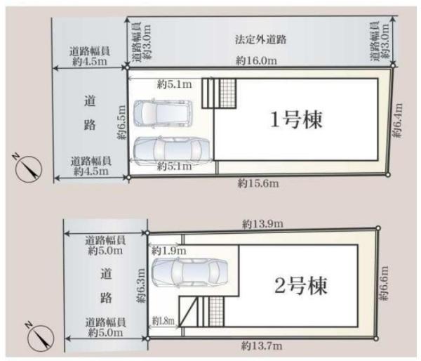 豊川市伊奈町第26　2号棟の全体区画図画像