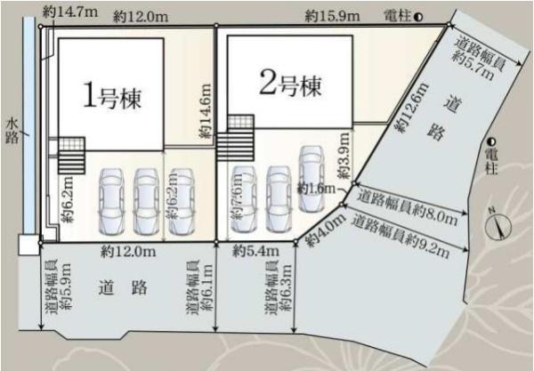 豊川市大崎町第8 1号棟の全体区画図画像