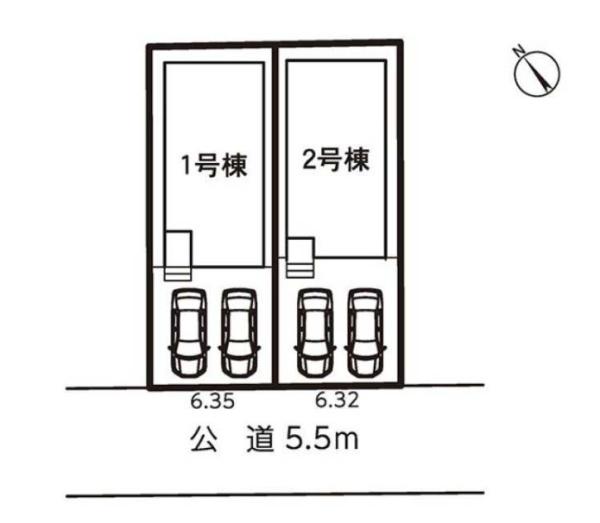 豊橋市住吉町59期 1号棟の全体区画図画像