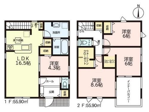 豊橋市多米中町2丁目59期 1号棟の間取り画像