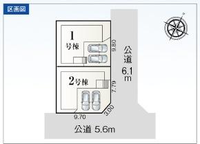 豊橋市曙町59-2期　2号棟の全体区画図画像