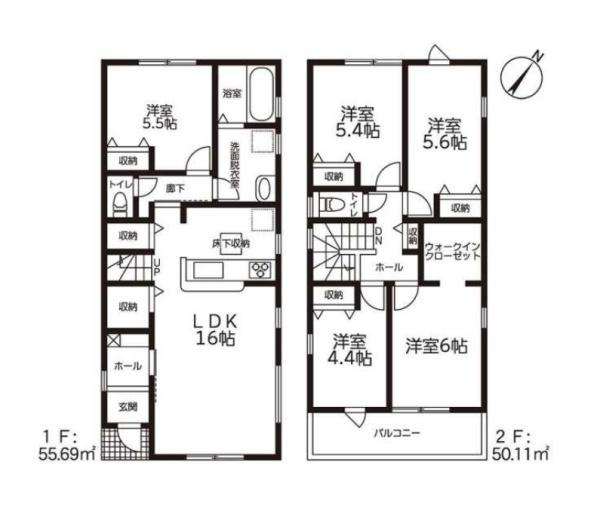 豊川市中条町59期 5号棟の間取り画像