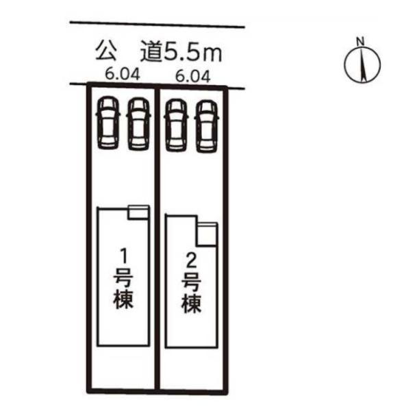 豊橋市曙町松並第1期 2号棟の全体区画図画像
