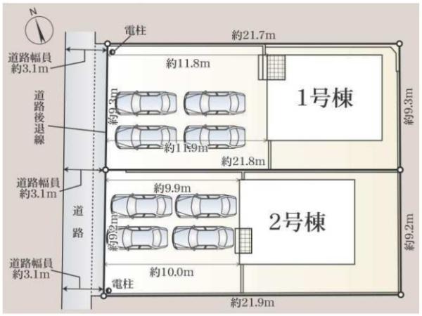豊橋市北島町第3 1号棟の全体区画図画像